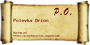 Polevka Orion névjegykártya